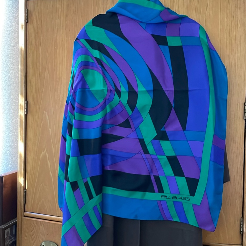 Vintage Original Bill Blass Designer Silk Scarve